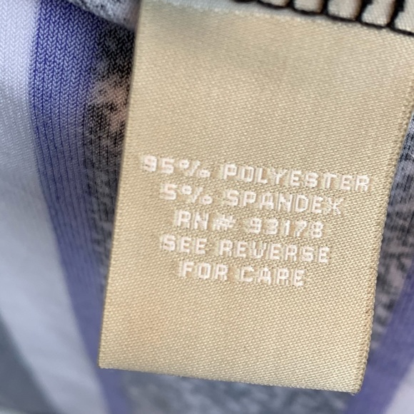 Joan Vass Striped Chevron Long Sleeve Tunic Shark Bite Hem Oversized Small Boho - Picture 5 of 6